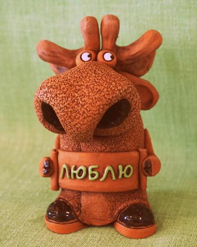 Лось глиняная игрушка