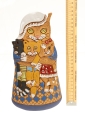 Кошка с котятами кашпо высокое
