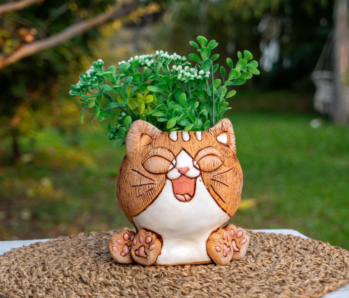 Аниме счастливый котёнок кашпо, фигурка