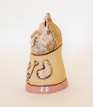 Кошка с сердечками колокольчик керамический