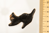 Кот брошь керамическая