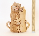 Коты влюблённая пара с хвостами кашпо, ваза
