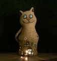 Кошка подсвечник ручная работа