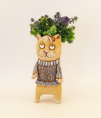 Кошки в вязаном свитере кашпо, ваза