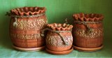 Вышивка Птицы горшки цветочные