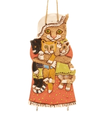 Кошка с котятами ключница, вешалка